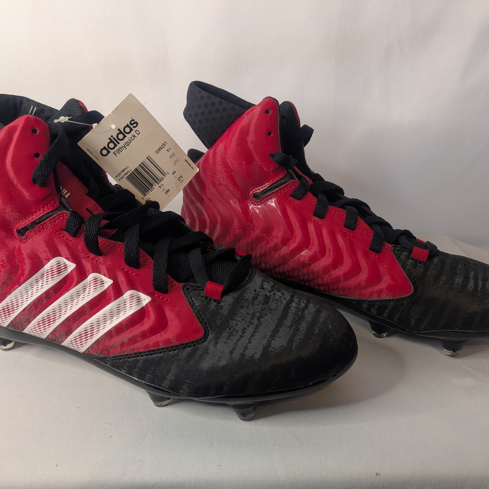 NIB Adidas Filthyquick D  Mens Size 10 Red/Black Football Cleats